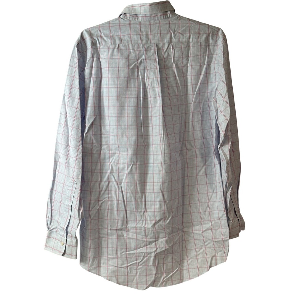 Brooks Brothers Mens Regular Fit Non-Iron Cotton Dress Shirt Blue & Red Plaid - Picture 2 of 5